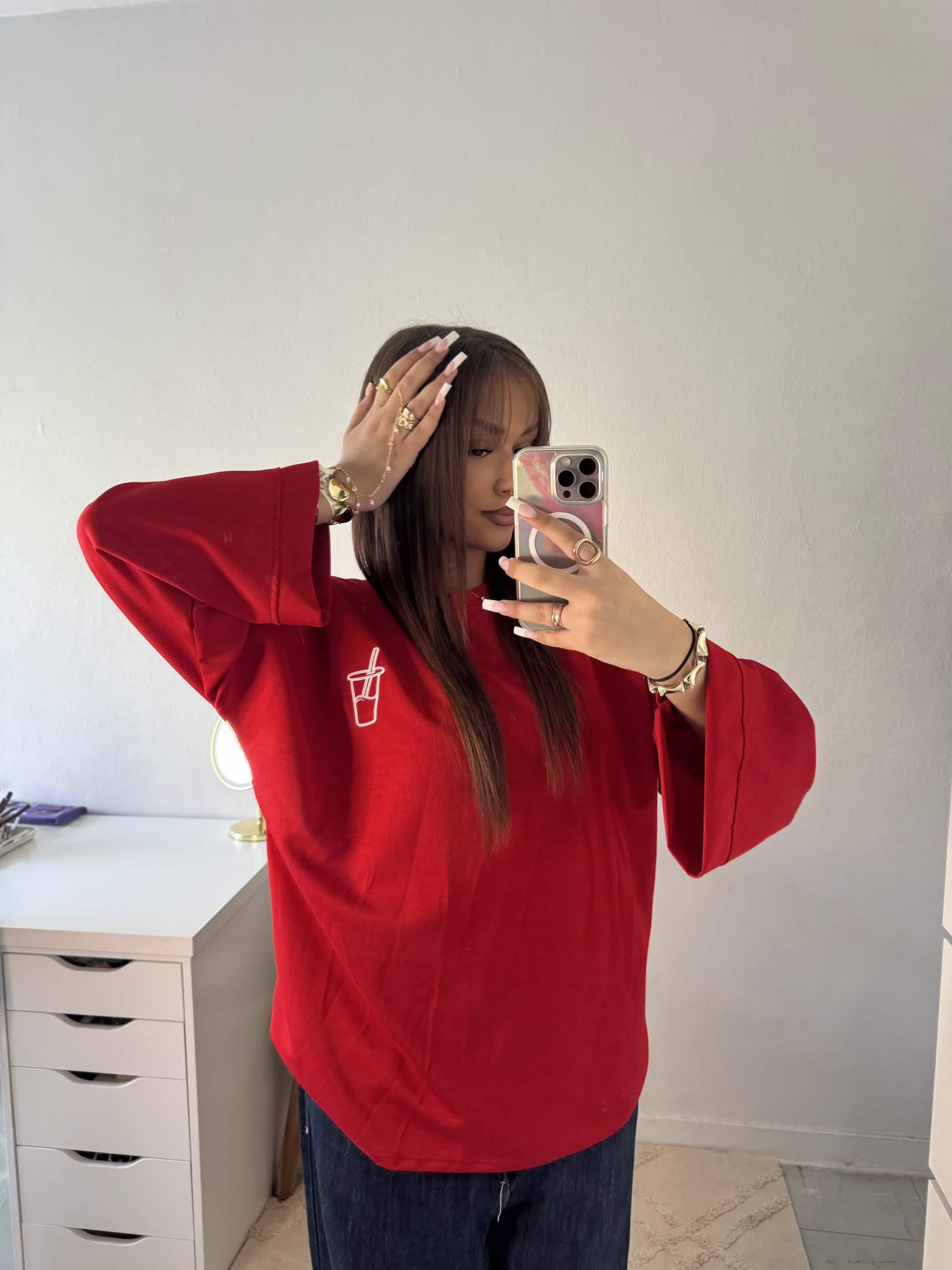 T-Shirt Matcha rouge Softbella